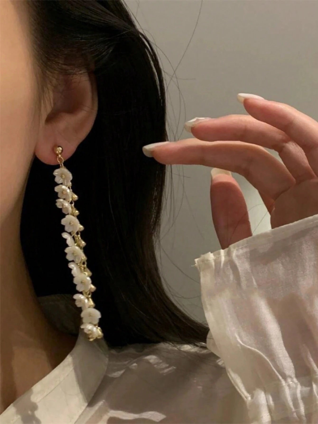 1 Pair Metal Chain Floral Long Tassel Earrings, Elegant & Fashionable Earrings For Women & Girls, Suitable For Travel, Wedding, Party, Birthday, Christmas Gift