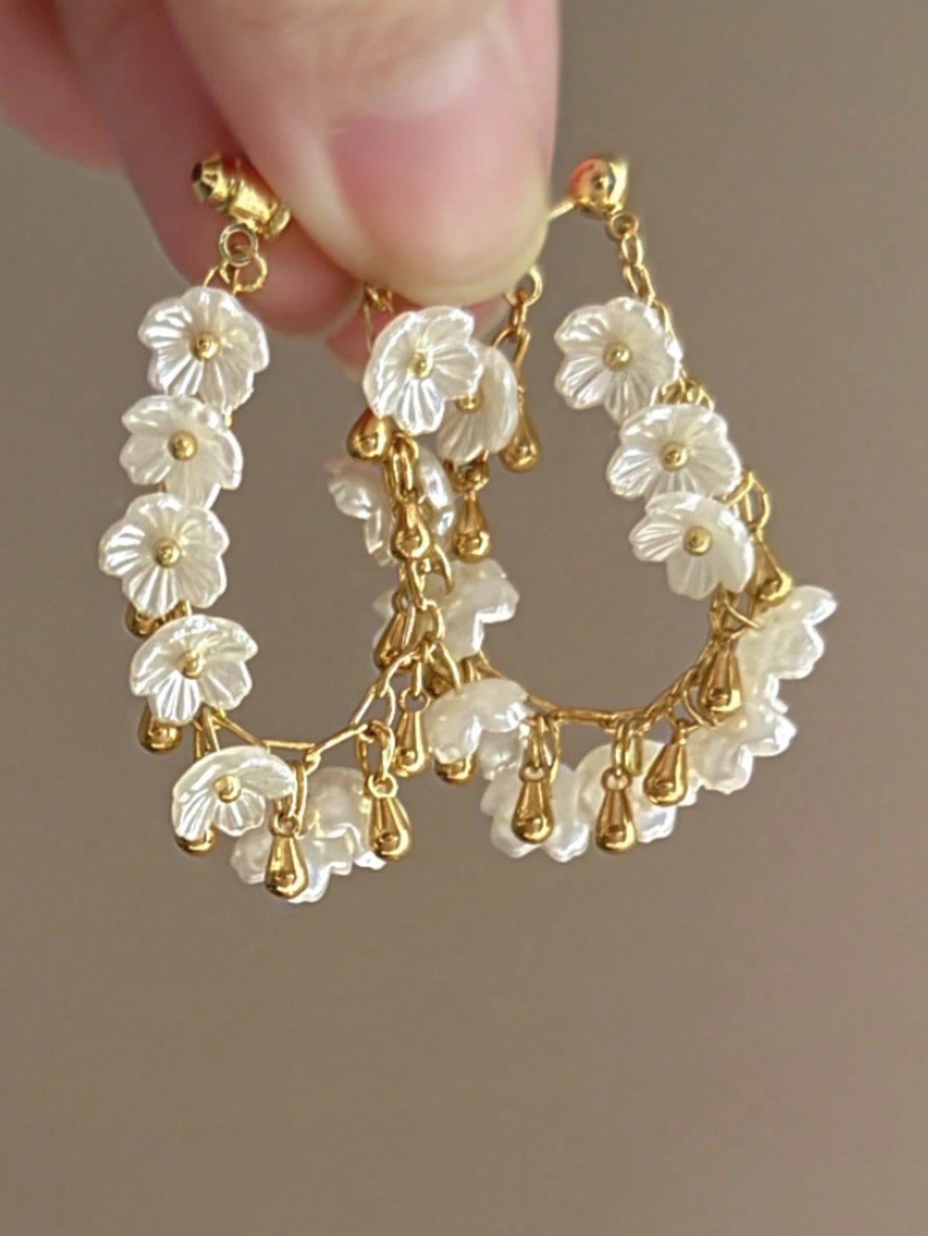 1 Pair Metal Chain Floral Long Tassel Earrings, Elegant & Fashionable Earrings For Women & Girls, Suitable For Travel, Wedding, Party, Birthday, Christmas Gift