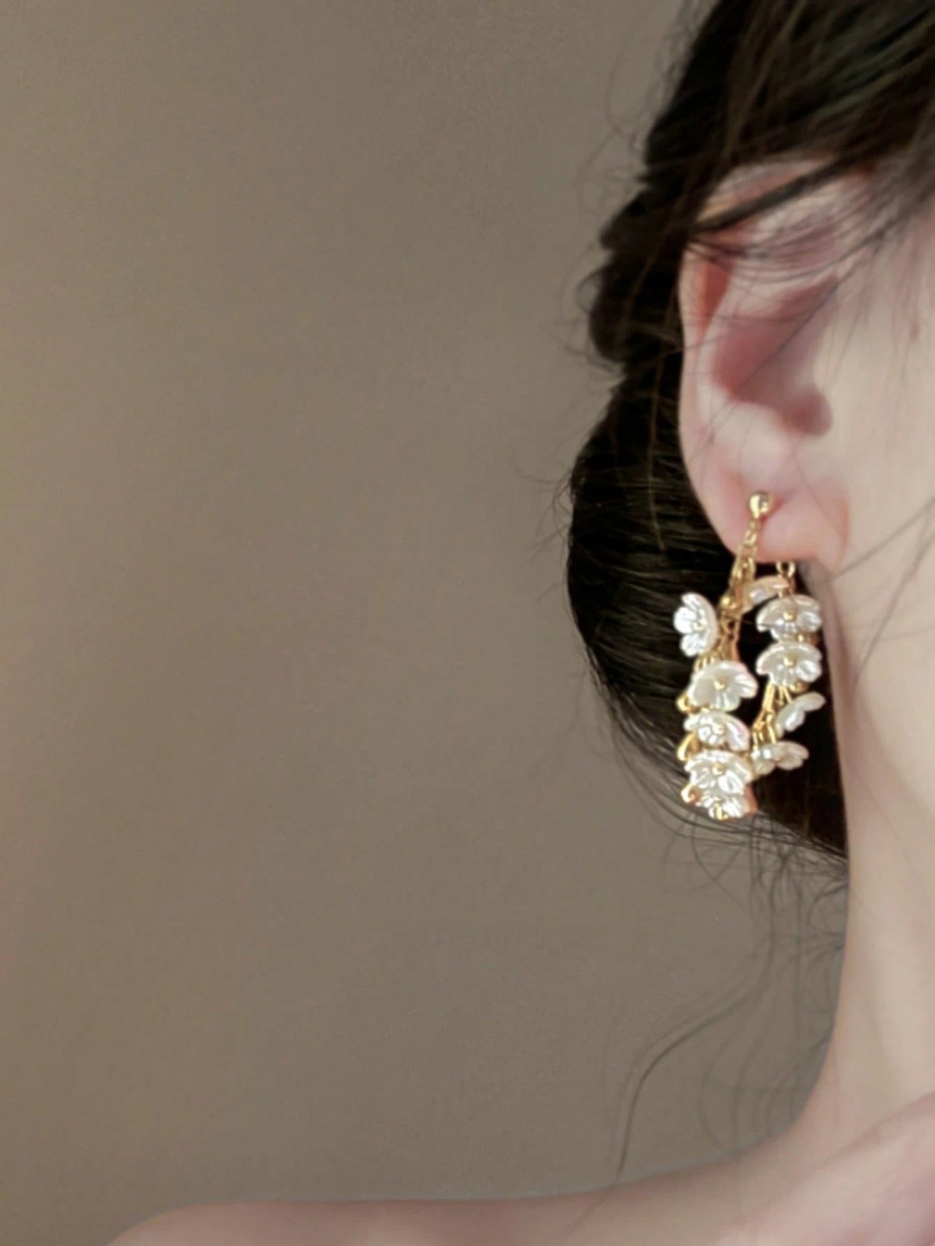 1 Pair Metal Chain Floral Long Tassel Earrings, Elegant & Fashionable Earrings For Women & Girls, Suitable For Travel, Wedding, Party, Birthday, Christmas Gift