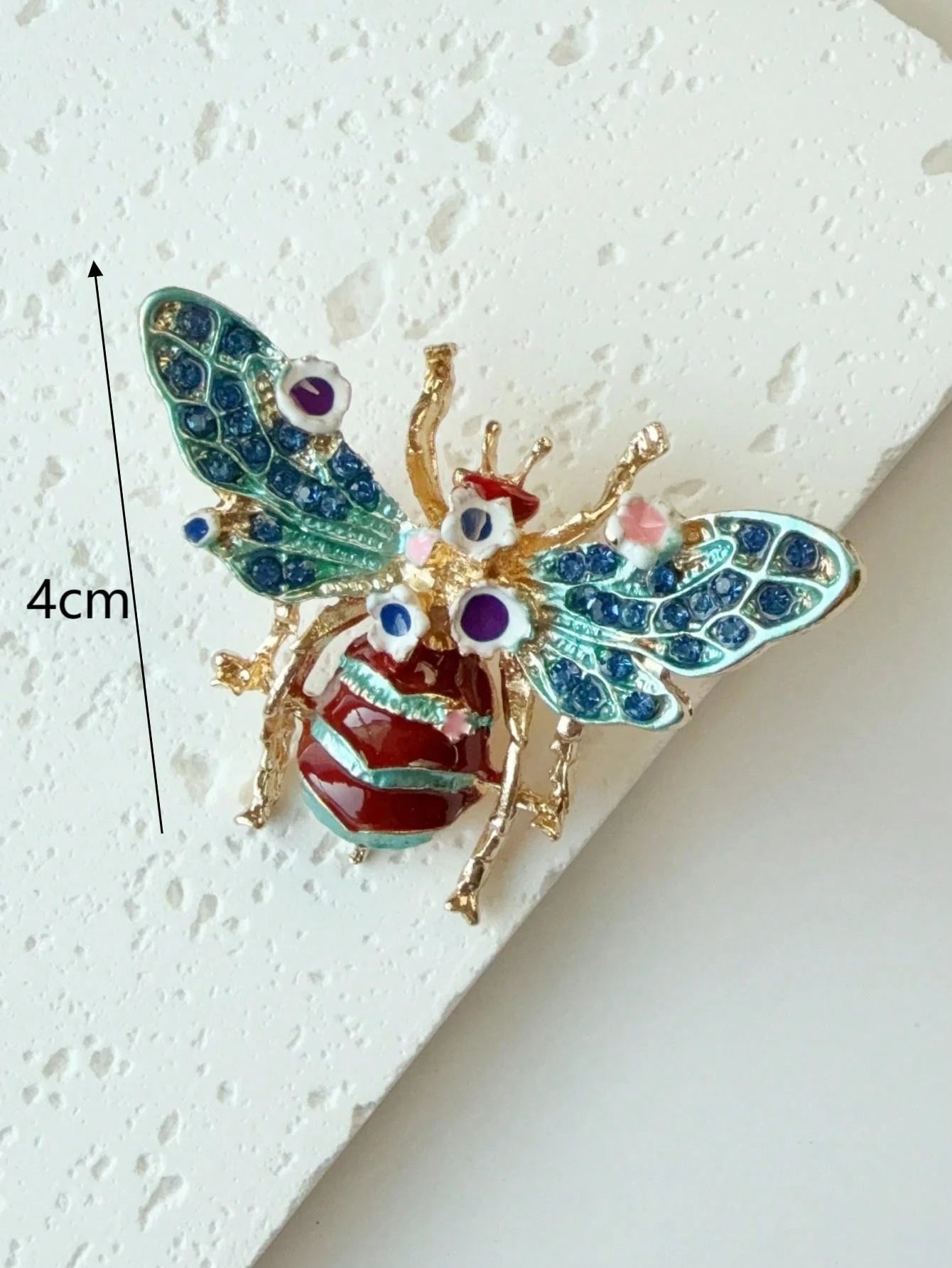 1pc Exquisite Bee Brooch With Rhinestone Decor, Women's Lapel Pin, Elegant Jewelry Accessory