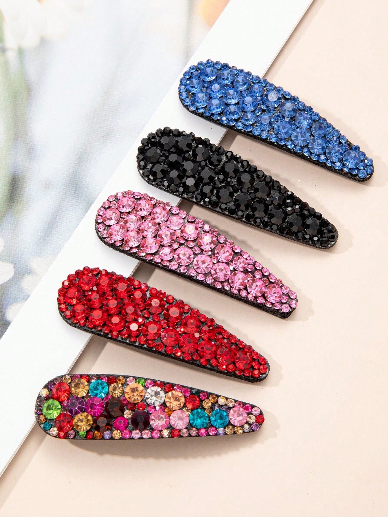 5pcs Elegant High-End Rhinestone Hair Clips, Suitable For Daily, Party, And Photography, Hair Slide, Hair Barrettes, Hair Accessories, Head Accessories, Hairpin,Summer,Holiday,Travel,Festival,Birthday