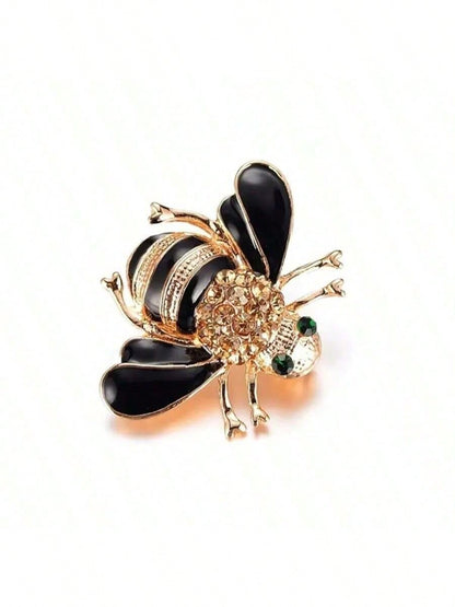 1 pieza Broche elegante con forma de abeja, insignia para banquetes, decoración de ropa para hombres y mujeres, uso diario, regalo festivo