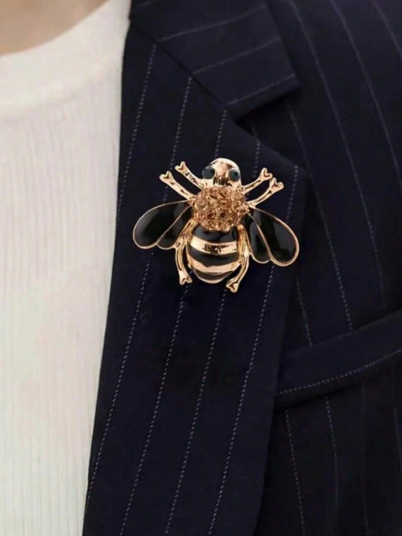 1 pieza Broche elegante con forma de abeja, insignia para banquetes, decoración de ropa para hombres y mujeres, uso diario, regalo festivo