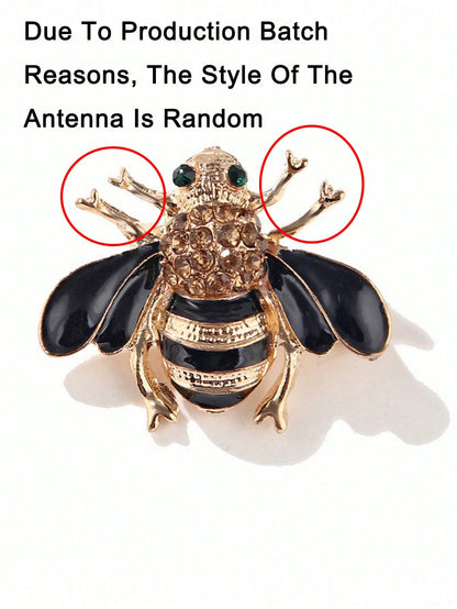 1 pieza Broche elegante con forma de abeja, insignia para banquetes, decoración de ropa para hombres y mujeres, uso diario, regalo festivo