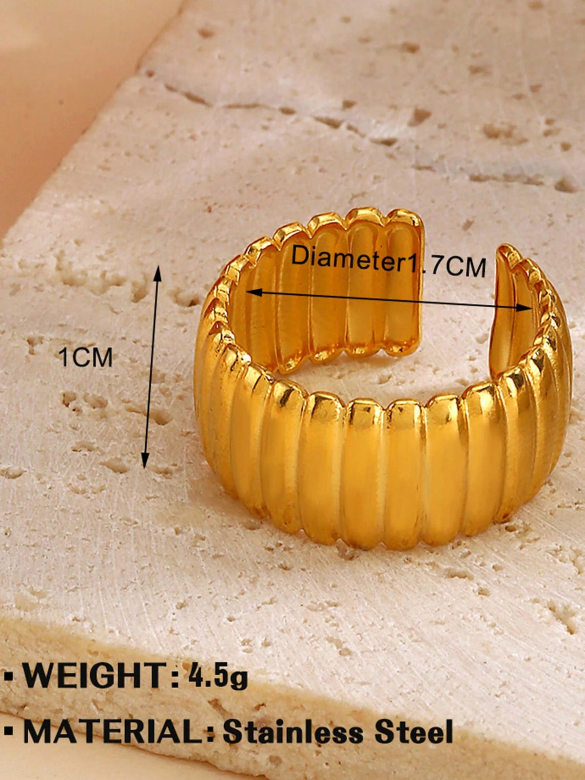 4pcs Fashion Stainless Steel 18K Gold Plated Old Money Style Geometric Star Line Ring Set Suitable For Women's Daily Wear