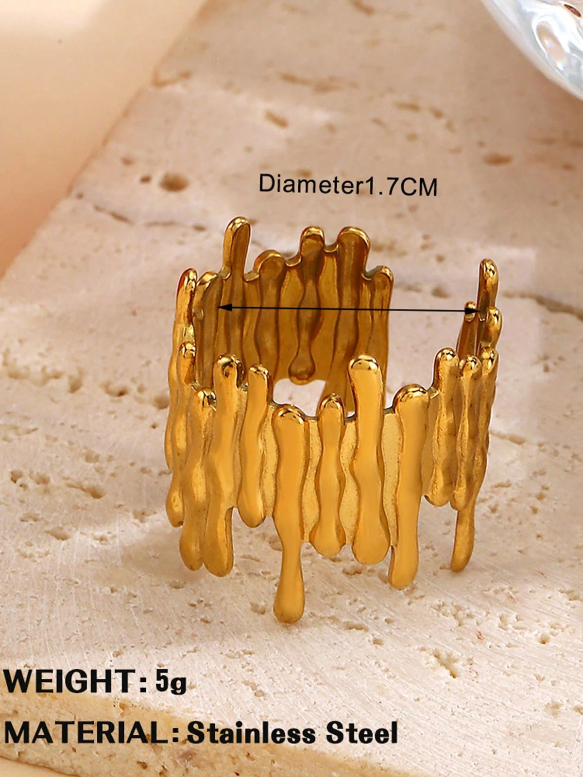4pcs Fashion Stainless Steel 18K Gold Plated Old Money Style Geometric Star Line Ring Set Suitable For Women's Daily Wear