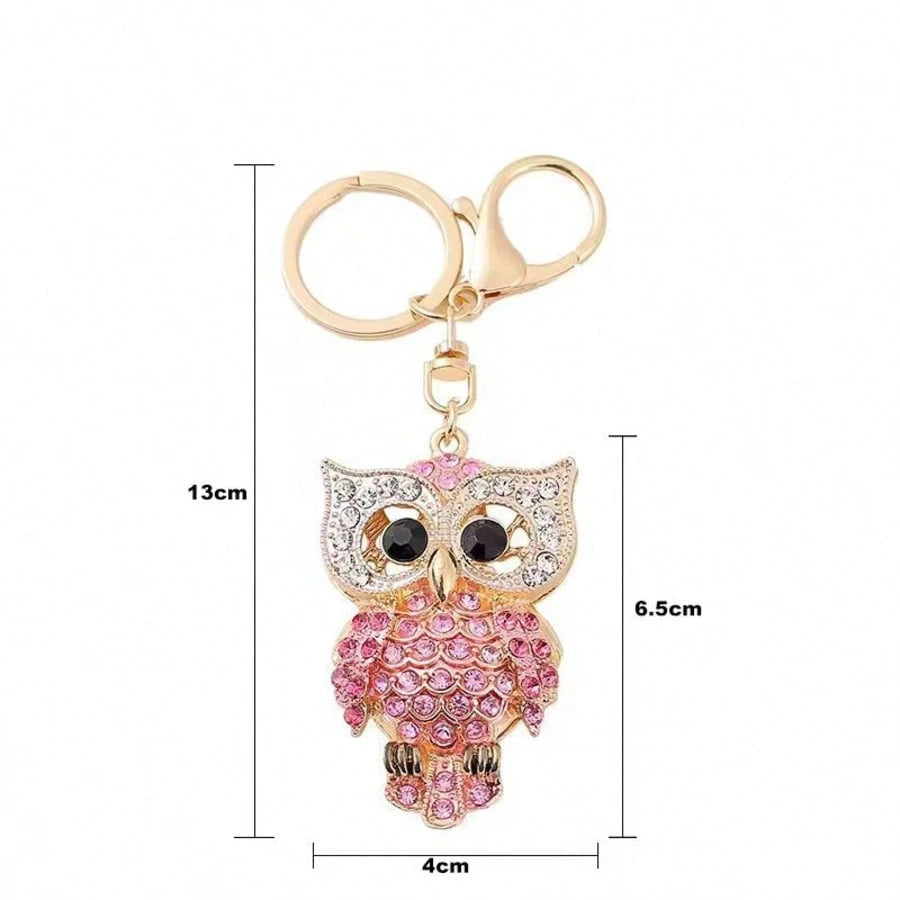 1 Piece, Sparkling Rhinestone Owl Pendant, Creative Bag Charm, Perfect As A Small Gift For Your Boyfriend/Girlfriend/Best Friend/Colleague/Birthday.
