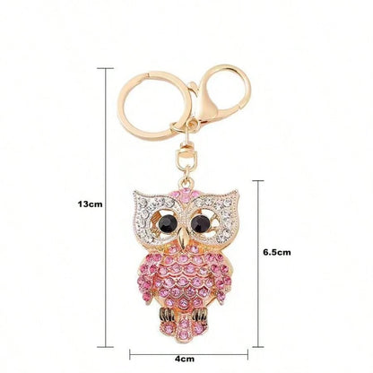 1 Piece, Sparkling Rhinestone Owl Pendant, Creative Bag Charm, Perfect As A Small Gift For Your Boyfriend/Girlfriend/Best Friend/Colleague/Birthday.