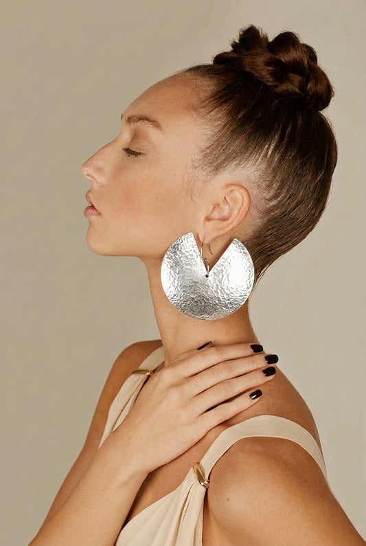 Pendientes de estilo bohemio inspirados en África, joyas, pendientes grandes de aleación de zinc martillados