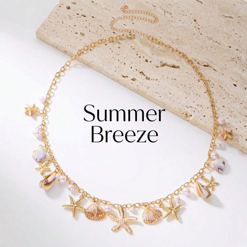 1pc Vacation Style Pearl, Starfish & Shell Waist Chain, Suitable For Women's Beach Holiday Travel Wear