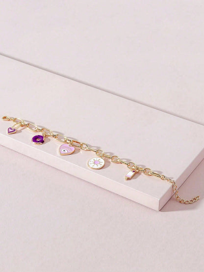 1pc Heart-Shaped Decorative Bracelet, Suitable For Daily Wear