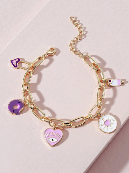 1pc Heart-Shaped Decorative Bracelet, Suitable For Daily Wear