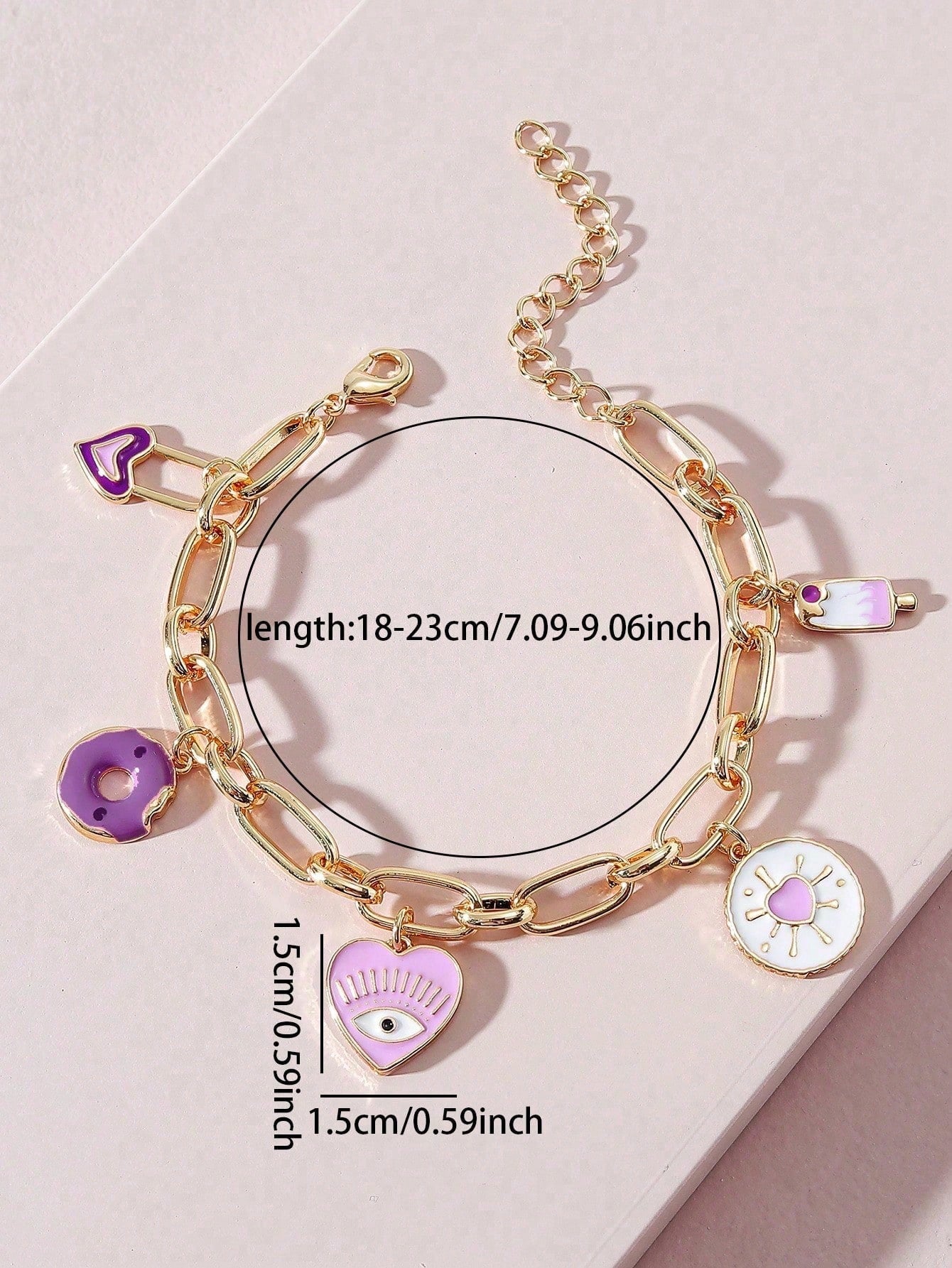 1pc Heart-Shaped Decorative Bracelet, Suitable For Daily Wear