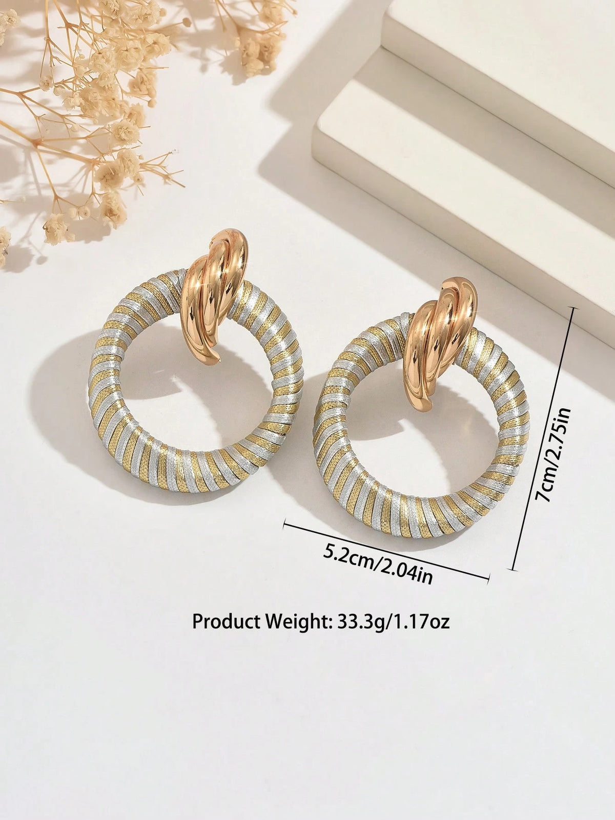 New Arrival PU Wrapped Hoop Earrings For Women, Boho Statement Earrings, Hypoallergenic Gold Plated Drop Earrings, Fashion Jewelry Gift For Her