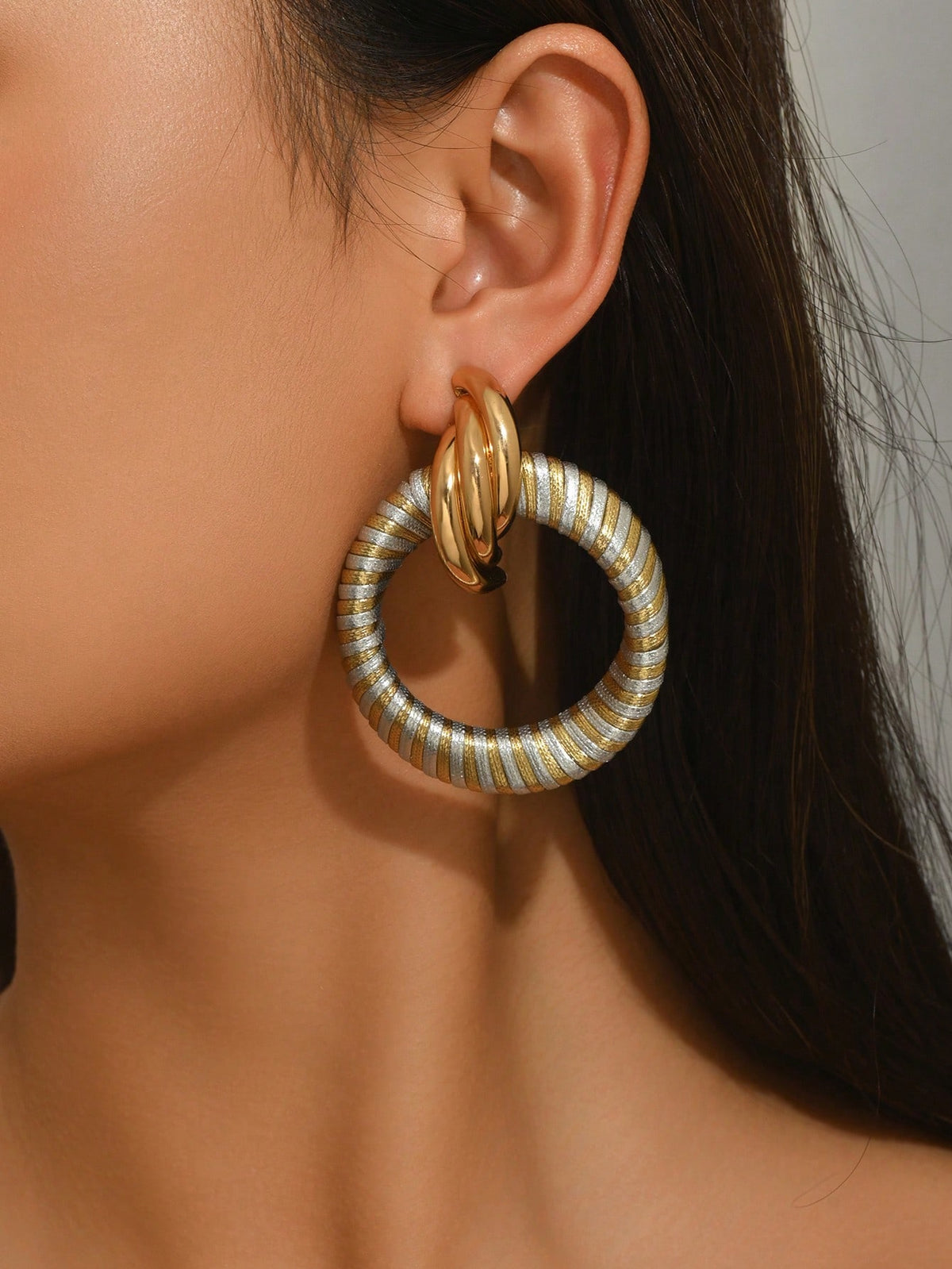 New Arrival PU Wrapped Hoop Earrings For Women, Boho Statement Earrings, Hypoallergenic Gold Plated Drop Earrings, Fashion Jewelry Gift For Her