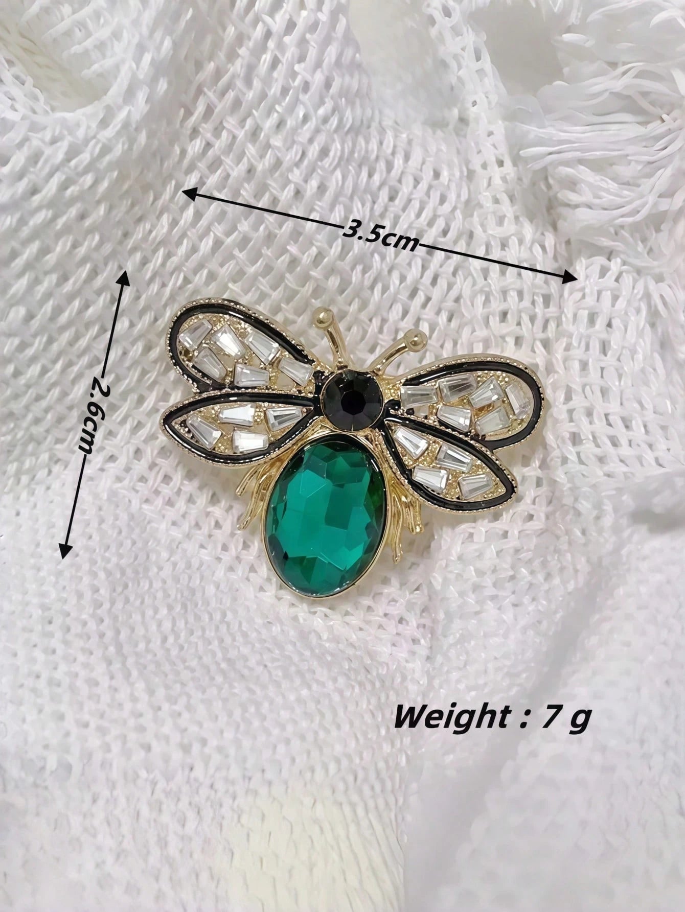 Vintage Bee Brooch (Women's) - Red/Green/Yellow Crystal Honey Bee Shaped Pin, Elegant Animal Jewelry, Suitable For Christmas, Mother's Day, Birthday Gifts, Vintage Fashion Accessory, Can Be Paired With Coats, Scarves, Wedding Attire