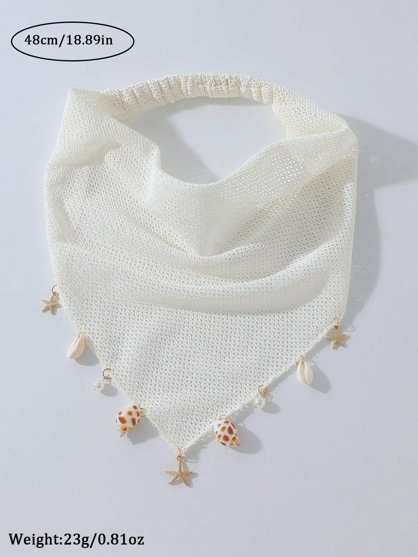 1pc Women's Handmade Embroidered Ruffled Starfish & Shell Decor Headwrap, Suitable For Daily Wear And Vacation Summer Hair Accessories Beach Headband Women Bandanas