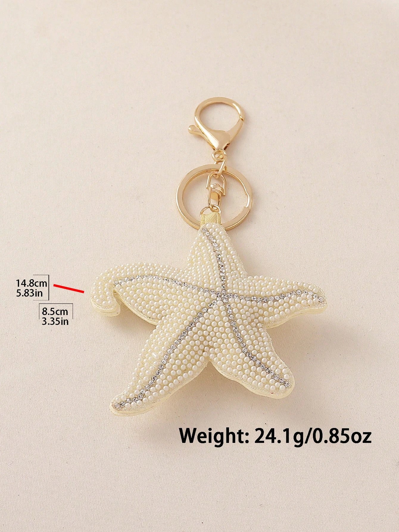 1pc Cute Beaded Starfish Bag Charm, Ocean Style Decoration, Casual Beach Holiday Accessory, Personalized Keychain, Graduation/Travel Gift For Her