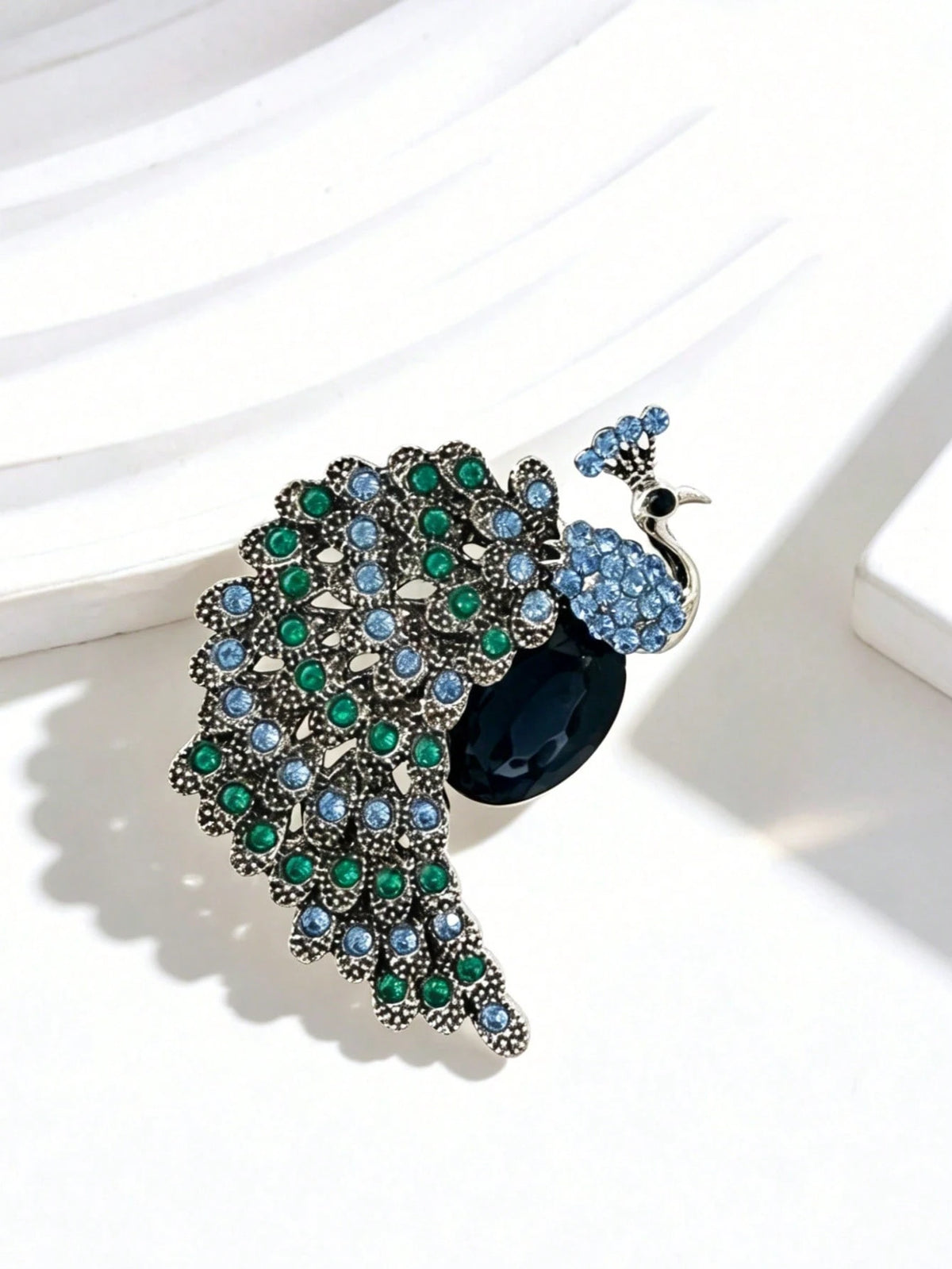 1pc Vintage Luxury Peacock Brooch, Fashionable & Versatile