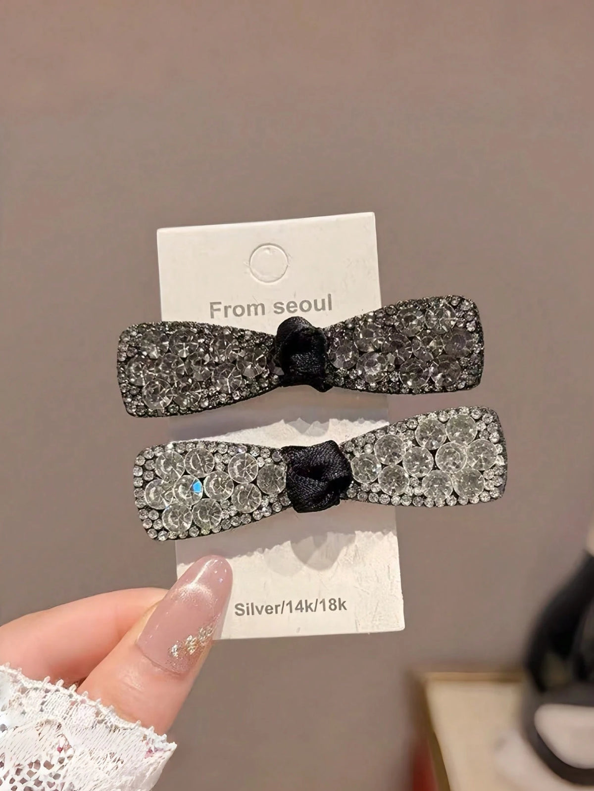 2 piezas de pinzas para el cabello con lazo de strass, pinzas para el cabello decoradas con cristales, accesorios para el cabello de lujo y brillantes para mujeres