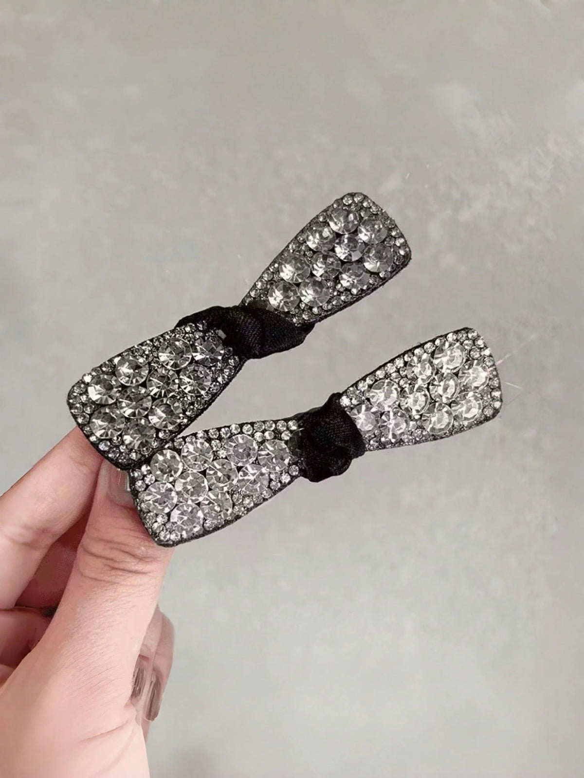 2 piezas de pinzas para el cabello con lazo de strass, pinzas para el cabello decoradas con cristales, accesorios para el cabello de lujo y brillantes para mujeres