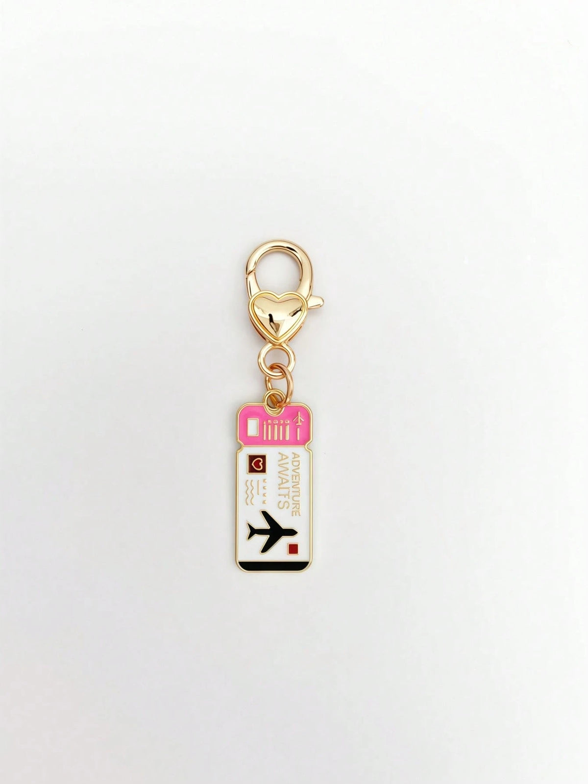 1pc/1set, Travel Holiday Style Women's Keychain Pendant, Fashionable Women's Bag Charm, Lucky Makeup Bottle Accessory, Exquisite Airplane Ticket Pendant, Pink High Heel Shoes Boots, One Shoulder Bag Charm, Wallet Accessory, Heart-Shaped Spring Clip, Car Key Chain Pendant, Room Decor, Suitable As A Gift For Partner, Mother, Sister Or Any Woman And Daily Accessory