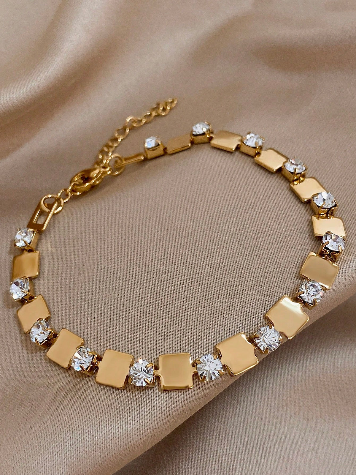 1Pc 18K Gold Plated Stainless Steel Boho Vintage Bamboo Natural Stone Chip Charm Bracelet For Women,Daily Party/Christmas/Birthday Gift/Y2K/Halloween
