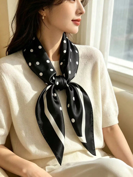1pc 70cm Square Silk Scarf, Women's Satin Printed Headscarf, Hairband, Fashion Women's Hair Scarf, Shawl, Scarf, Women's Scarf, Multi-Functional Item