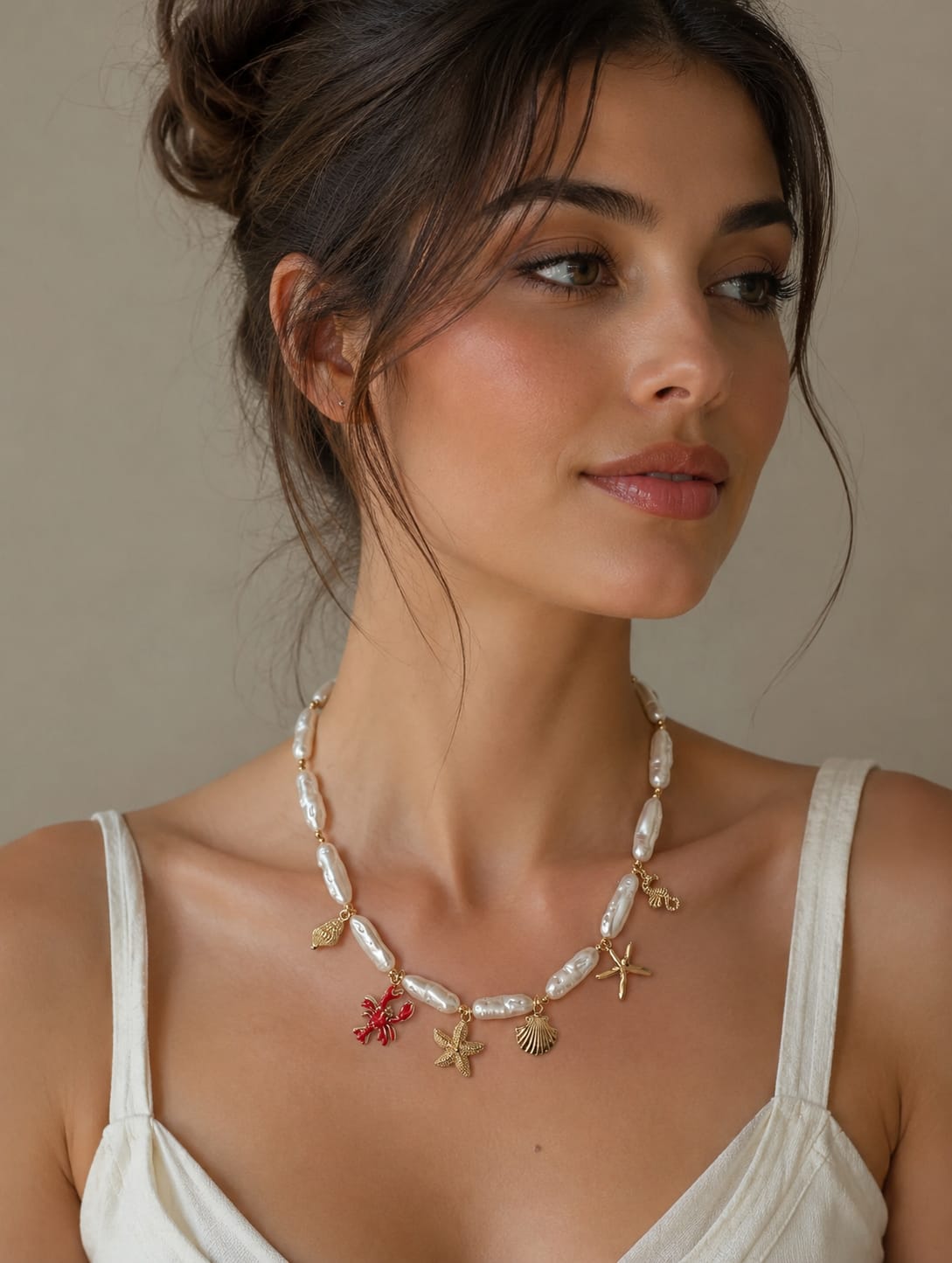1PC fashion starfish seashel&shell pendant necklace suitable for women beach
