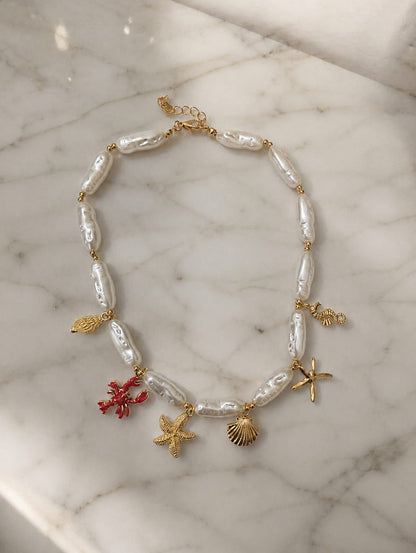 1PC fashion starfish seashel&shell pendant necklace suitable for women beach