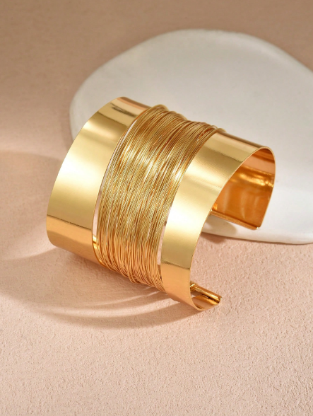 1pc Women's Minimalist Metal Fashionable Elegant Cuff Bracelet