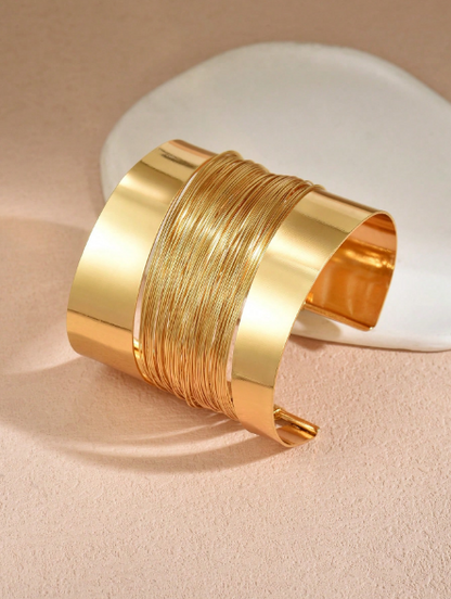 1pc Women's Minimalist Metal Fashionable Elegant Cuff Bracelet