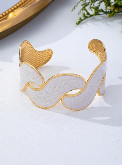1pc Elegant Metal Drip Oil Orange Bracelet