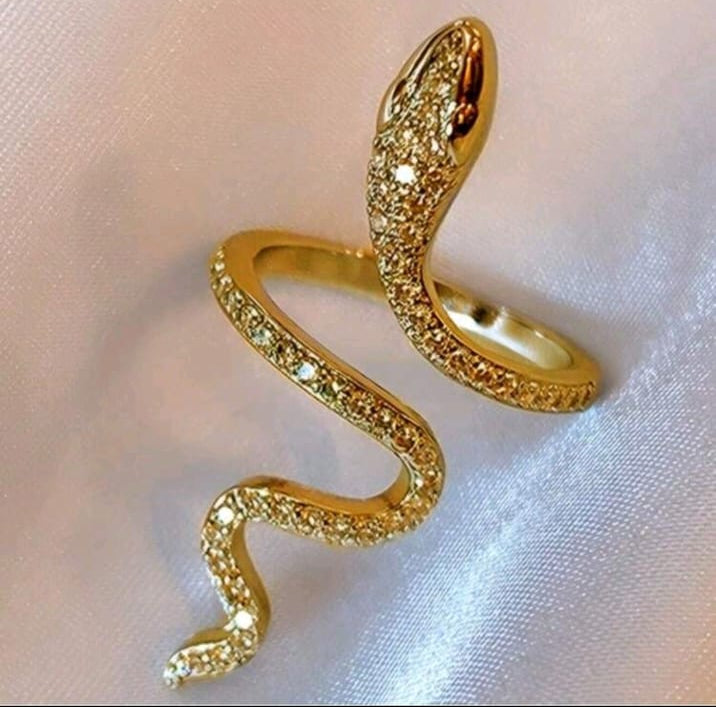 SHEIN 1 PC unique packaged snake shaped ring