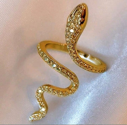 SHEIN 1 PC unique packaged snake shaped ring