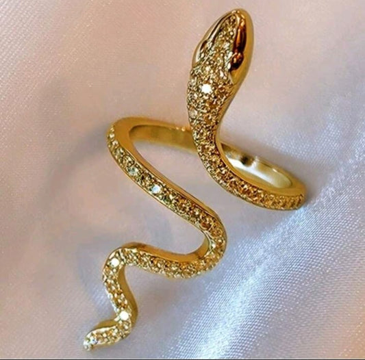 SHEIN 1 PC unique packaged snake shaped ring