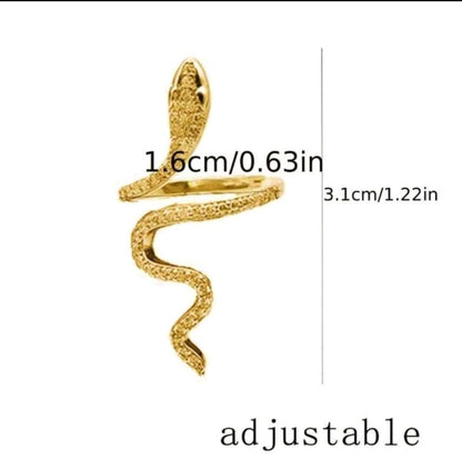 SHEIN 1 PC unique packaged snake shaped ring