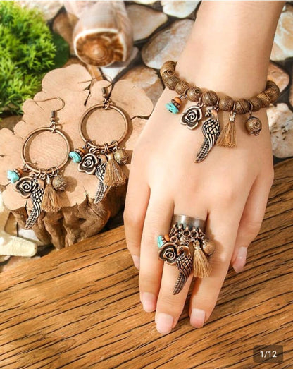 Shein Bohemian Vintage Jewelry Set (4pcs)
