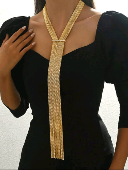 1pc Fashion Square Box-Shaped Chain Multilayer Long Necklace