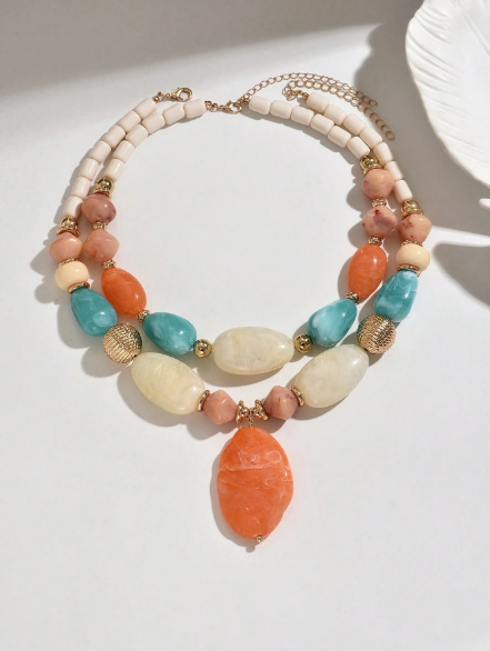 1pc Or More Fashionable Elegant Bohemian Multi-Color Plastic Handmade DIY Beaded Large