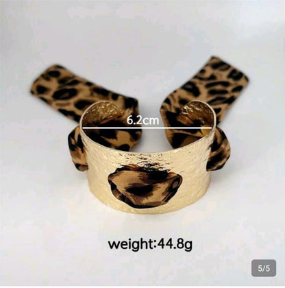 SHEIN  1 PC ELEGANT NICHE LEOPARD PRINT SILK SCARF BRACELET