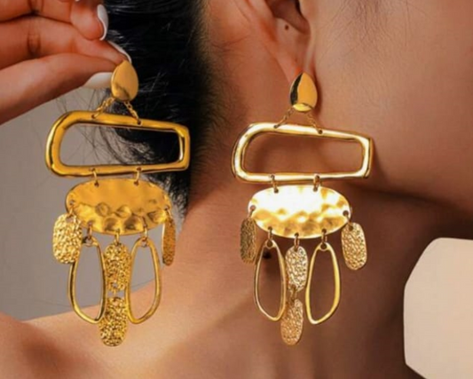 Shein 1pc Fashionable Personalized Exaggerated Multi-Geometric Earrings