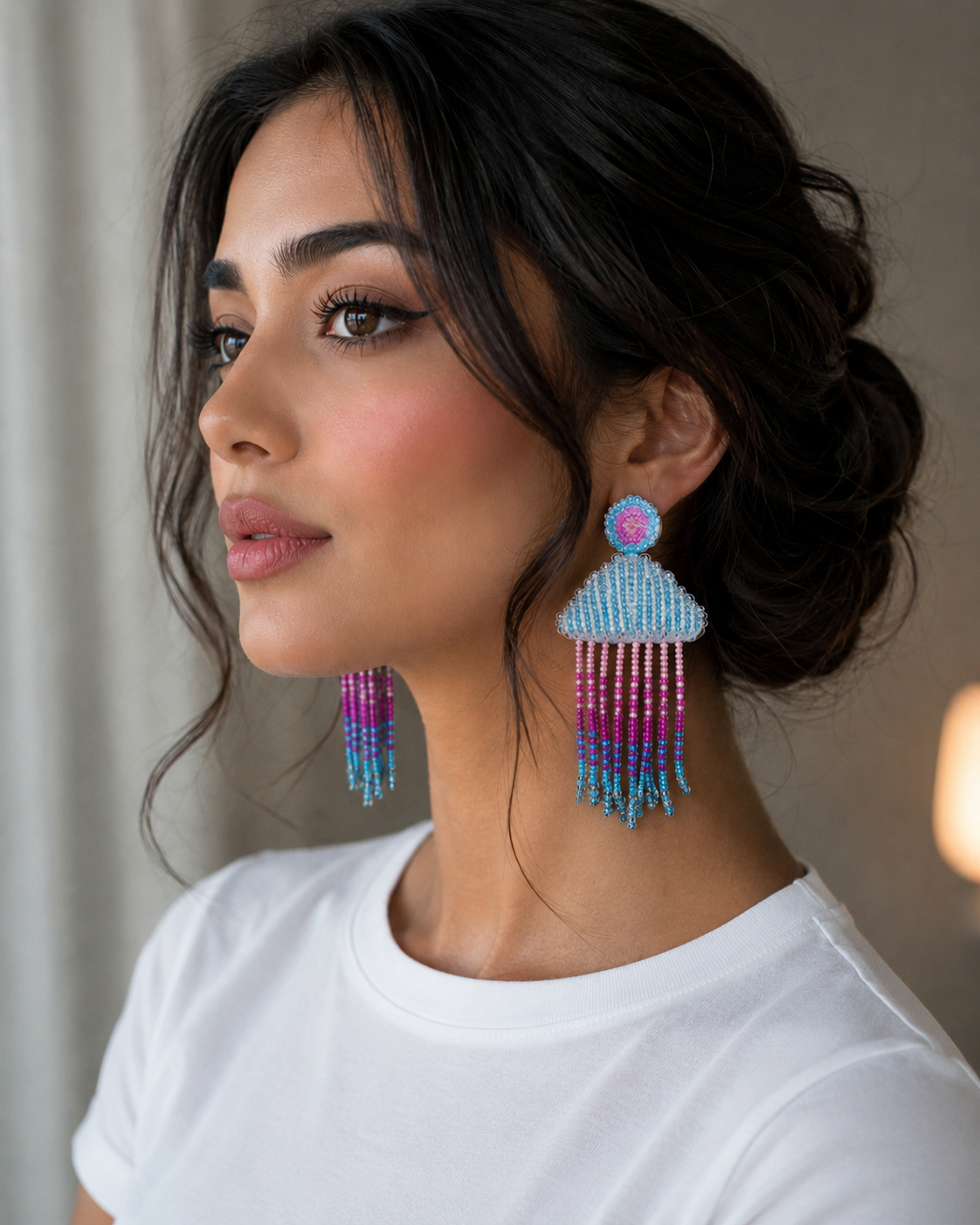 SHEIN 1 PAIR SUMMER BOHEMIAN STYLE HAND MADE