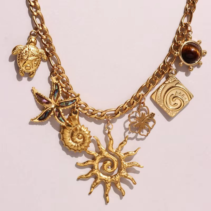 Shein 18K Gold Plated Stainless Steel Pendant Necklace