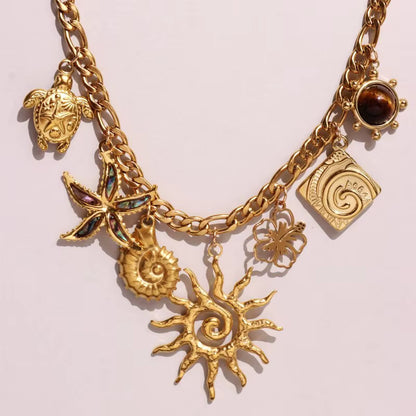 Shein 18K Gold Plated Stainless Steel Pendant Necklace