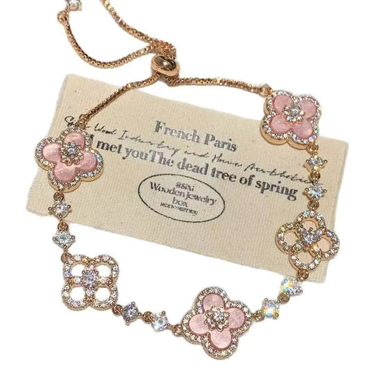 Shein 1pc Luxury Zirconia Flower Delicate New Bracelet