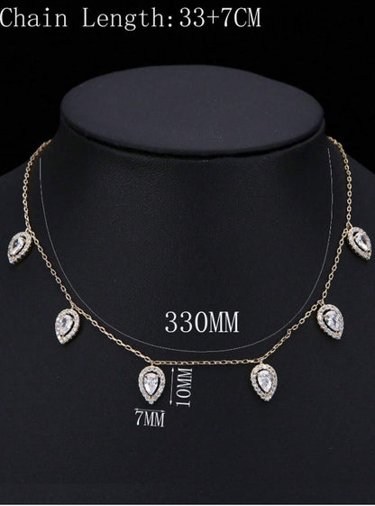 SHEIN 1pc Silver-Color Water Drop Pendant Necklace