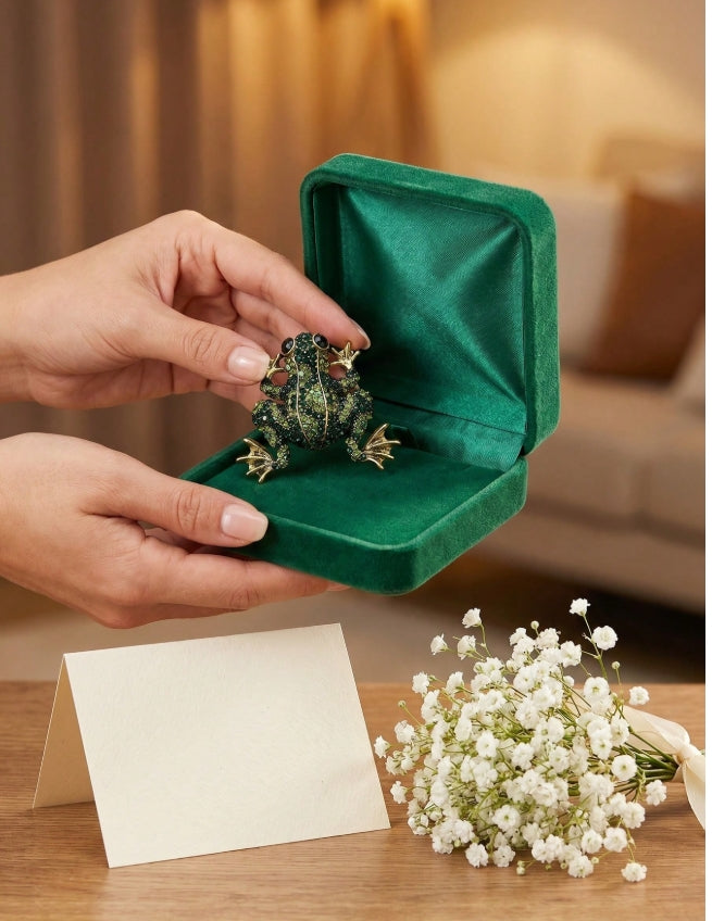 Fashionable Rhinestone Frog Brooches