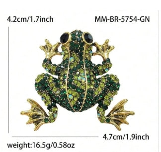 Fashionable Rhinestone Frog Brooches