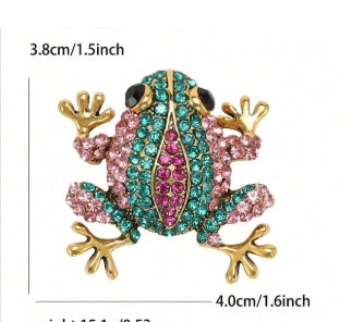 Fashionable Rhinestone Frog Brooches